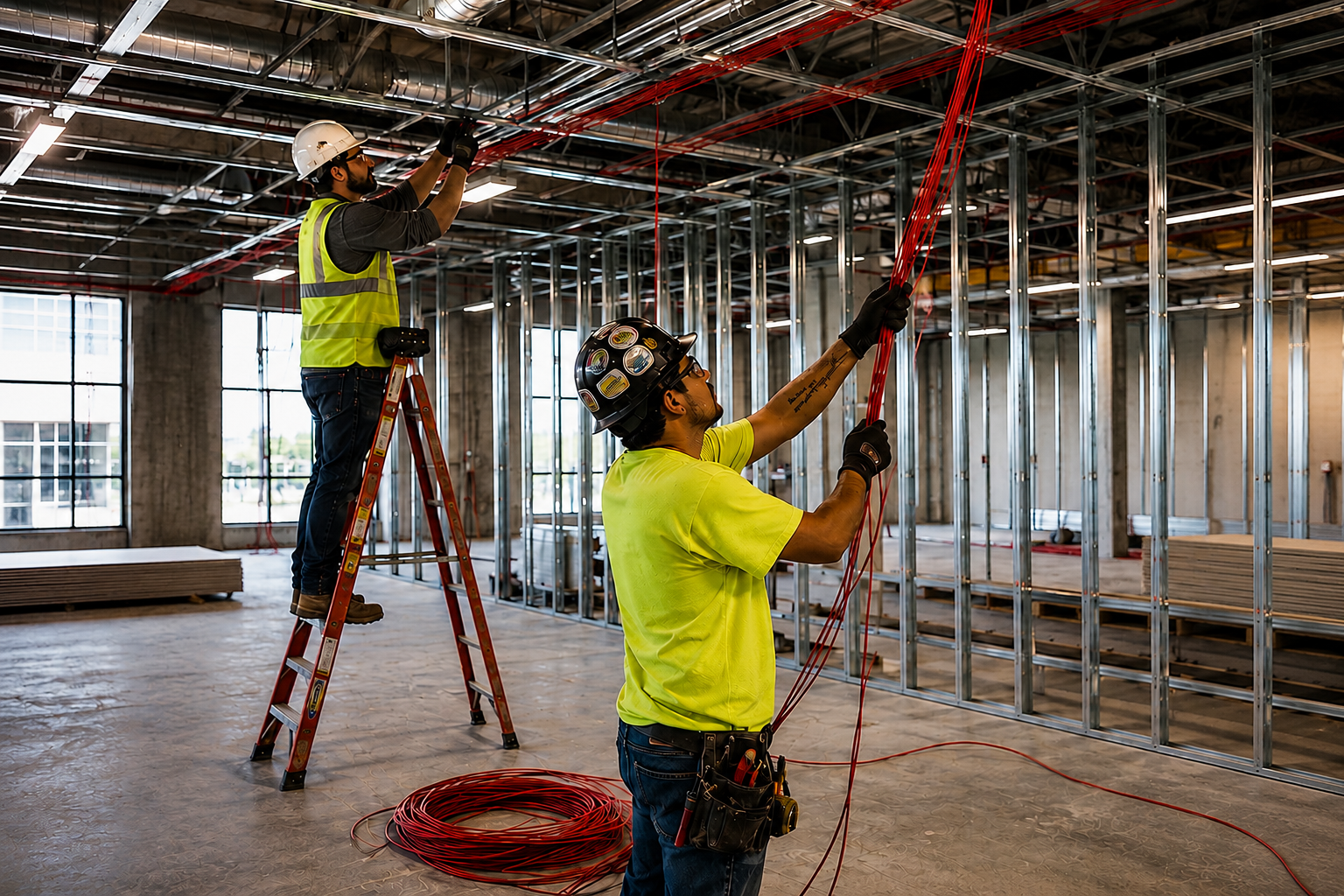 Fire protection installation in a commercial building